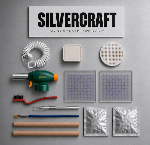 RingLab Duo silver clay kit contents laid out