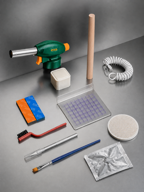 RingLab Solo — DIY silver clay ring kit contents